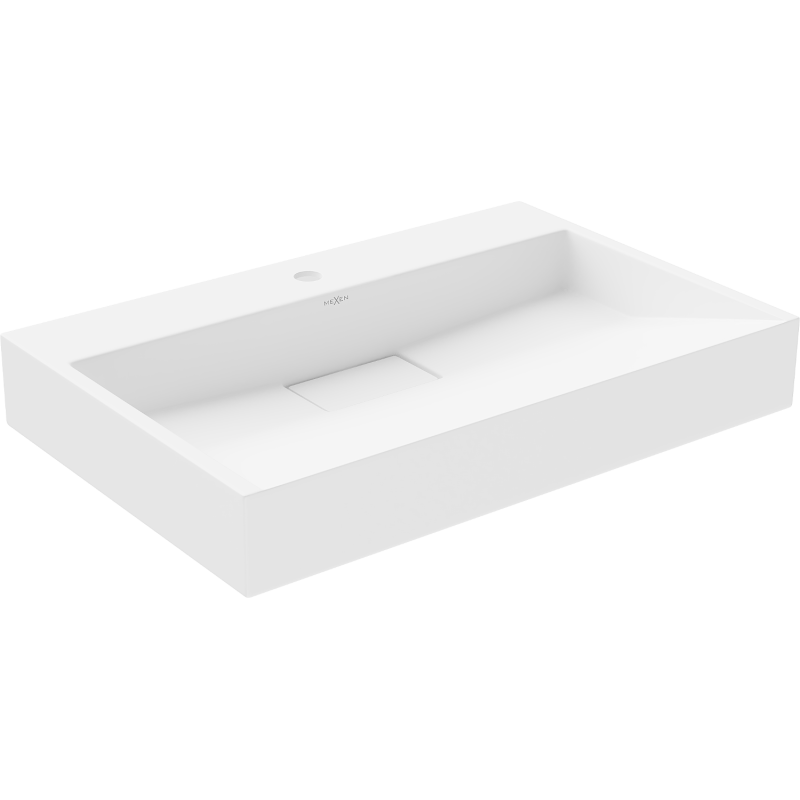 Mexen Ava umywalka nablatowa z konglomeratu 1/O 70 x 46 cm, biała - 23017001