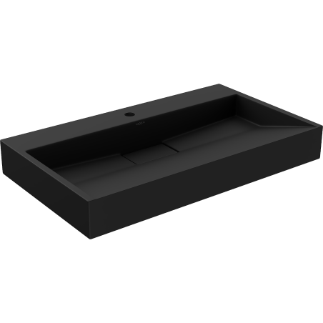 Mexen Ava umywalka nablatowa z konglomeratu 1/O 80 x 46 cm, czarna - 23018071