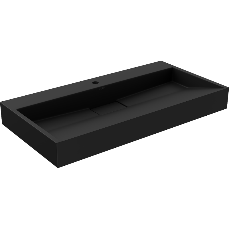 Mexen Ava umywalka nablatowa z konglomeratu 1/O 90 x 46 cm, czarna - 23019071