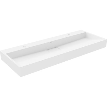 Mexen Ava umywalka nablatowa z konglomeratu 2/O 120 x 46 cm, biała - 23011202