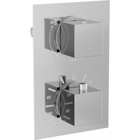 Mexen Cube termostatyczna bateria wannowo-prysznicowa 2-wyjściowa, chrom - 77502-00