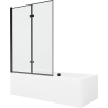 Mexen Cube wanna prostokątna 170 x 80 cm z obudową i parawanem 2-skrzydłowym 120 cm, czarny wzór - 550517080X9212027070