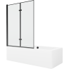 Mexen Cube wanna prostokątna 180 x 80 cm z obudową i parawanem 2-skrzydłowym 120 cm, czarny wzór - 550518080X92120027070
