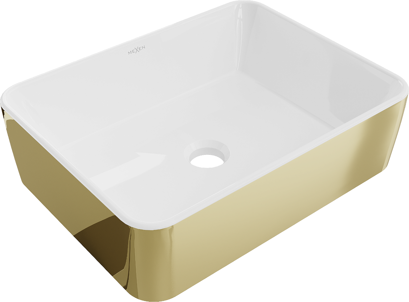 Mexen Catia umywalka nablatowa 48 x 37 cm, biała/złota - 21314806