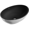 Mexen Elza umywalka nablatowa 40 x 33 cm, czarna mat/srebrna - 21014024