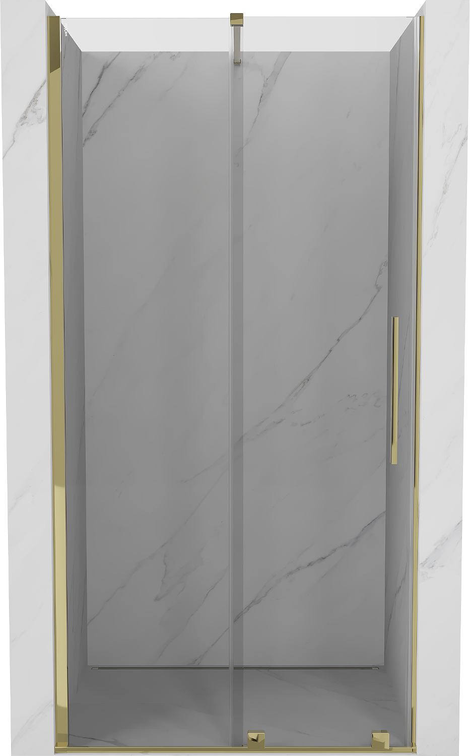 Mexen Velar drzwi prysznicowe rozsuwane 100 cm, transparent, złote - 871-100-000-01-50