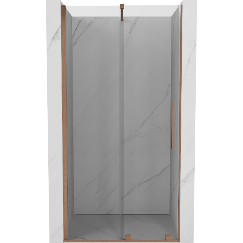 Mexen Velar drzwi prysznicowe rozsuwane 110 cm, transparent, miedź szczotkowana - 871-110-000-01-65