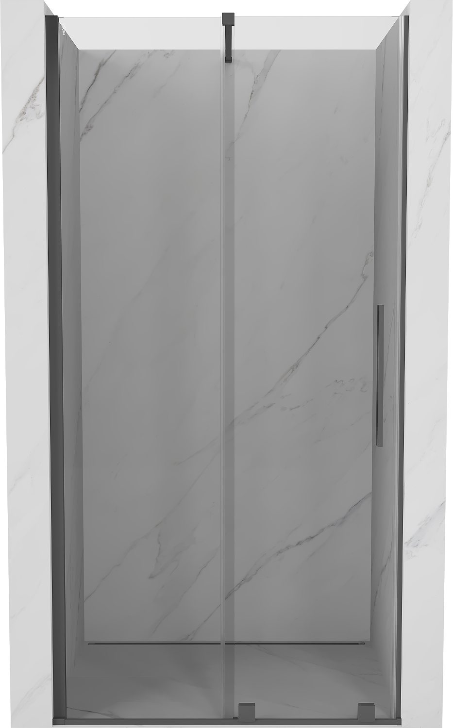 Mexen Velar drzwi prysznicowe rozsuwane 110 cm, transparent, gun gray szczotkowany - 871-110-000-01-66