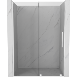 Mexen Velar drzwi prysznicowe rozsuwane 140 cm, transparent, białe - 871-140-000-01-20