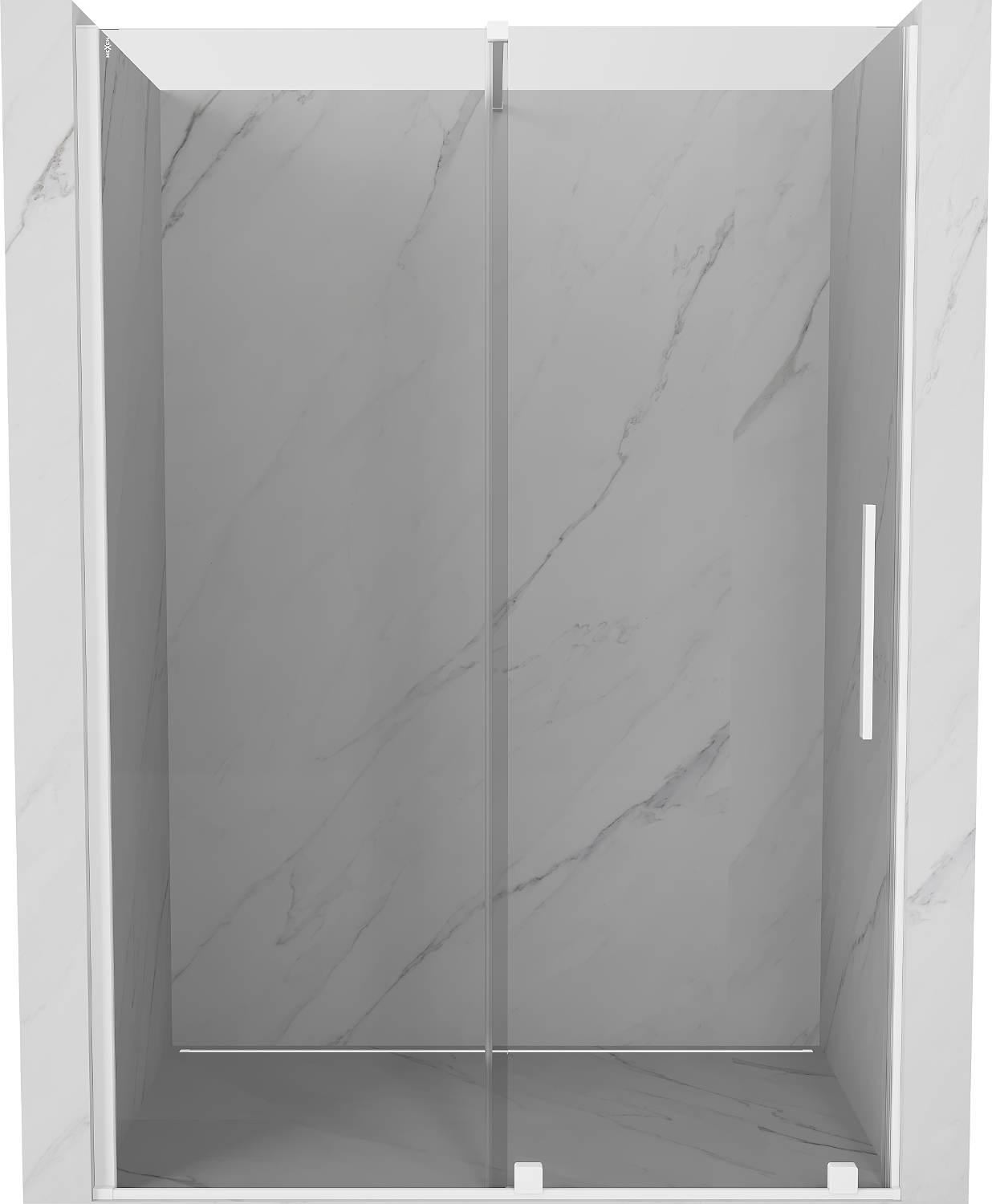 Mexen Velar drzwi prysznicowe rozsuwane 140 cm, transparent, białe - 871-140-000-01-20