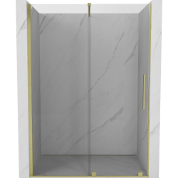 Mexen Velar drzwi prysznicowe rozsuwane 150 cm, transparent, złote szczotkowane - 871-150-000-01-55
