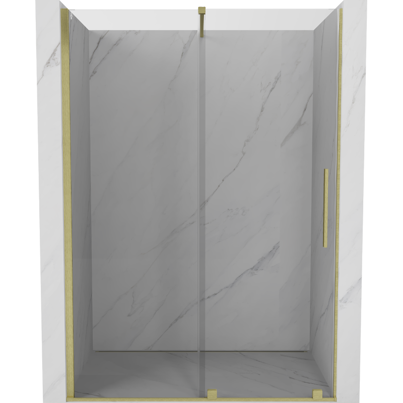 Mexen Velar drzwi prysznicowe rozsuwane 160 cm, transparent, złote szczotkowane - 871-160-000-01-55