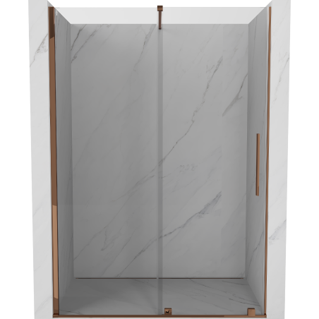 Mexen Velar drzwi prysznicowe rozsuwane 150 cm, transparent, różowe złoto - 871-150-000-01-60