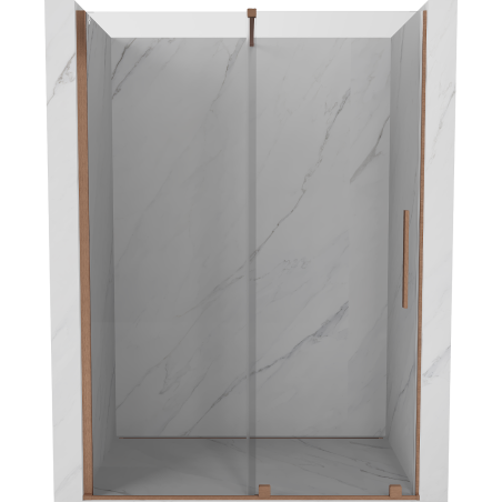 Mexen Velar drzwi prysznicowe rozsuwane 130 cm, transparent, miedź szczotkowana - 871-130-000-01-65
