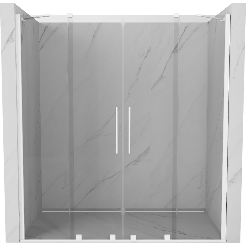 Mexen Velar Duo drzwi prysznicowe rozsuwane 170 cm, transparent, białe - 871-170-000-02-20