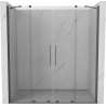 Mexen Velar Duo drzwi prysznicowe rozsuwane 200 cm, transparent, gun gray szczotkowany - 871-200-000-02-66