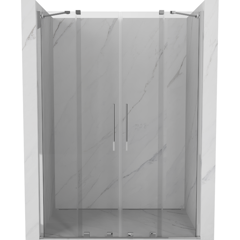 Mexen Velar Duo drzwi prysznicowe rozsuwane 150 cm, transparent, chrom - 871-150-000-02-01