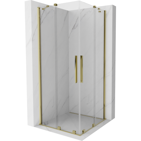 Mexen Velar Duo kabina prysznicowa rozsuwana 80 x 80 cm, transparent, złota - 871-080-080-02-50