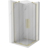 Mexen Velar Duo kabina prysznicowa rozsuwana 80 x 80 cm, transparent, złota szczotkowana - 871-080-080-02-55