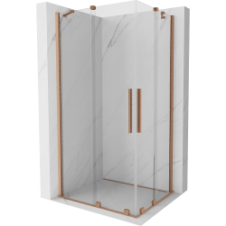 Mexen Velar Duo kabina prysznicowa rozsuwana 90 x 80 cm, transparent, miedź szczotkowana - 871-090-080-02-65