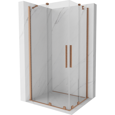 Mexen Velar Duo kabina prysznicowa rozsuwana 100 x 90 cm, transparent, miedź szczotkowana - 871-100-090-02-65
