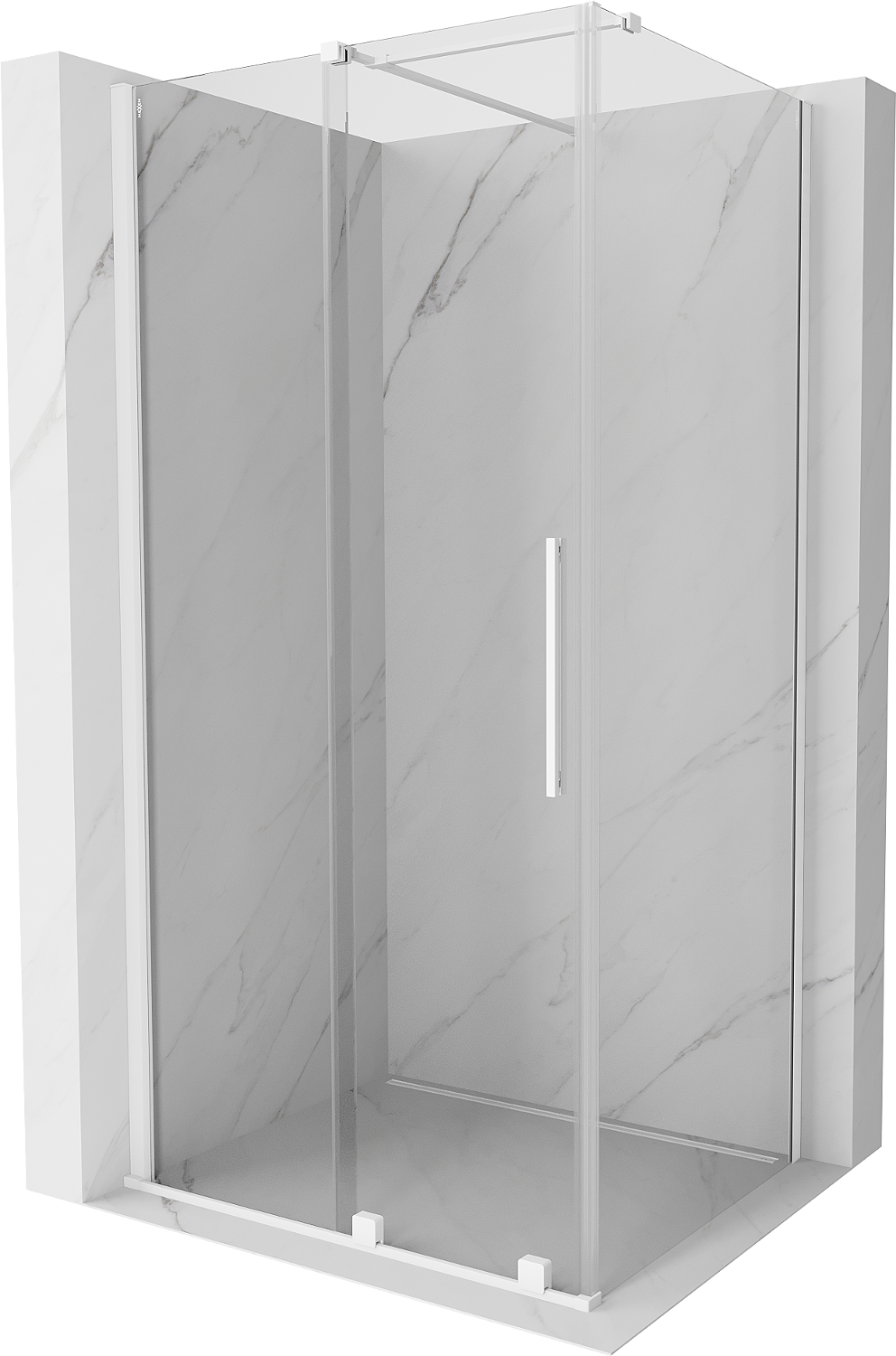 Mexen Velar kabina prysznicowa rozsuwana 90 x 75 cm, transparent, biała - 871-090-075-01-20