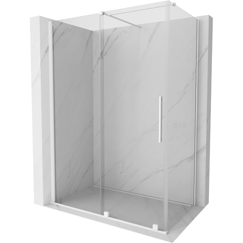 Mexen Velar kabina prysznicowa rozsuwana 130 x 70 cm, transparent, biała - 871-130-070-01-20