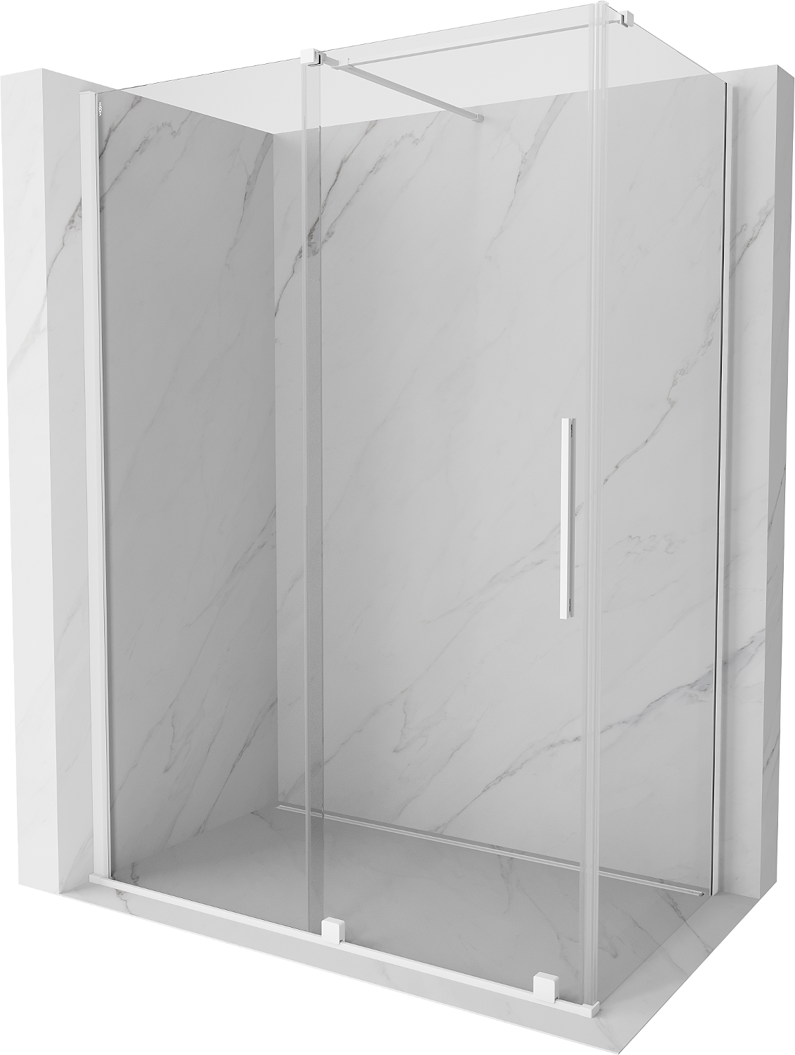 Mexen Velar kabina prysznicowa rozsuwana 150 x 70 cm, transparent, biała - 871-150-070-01-20