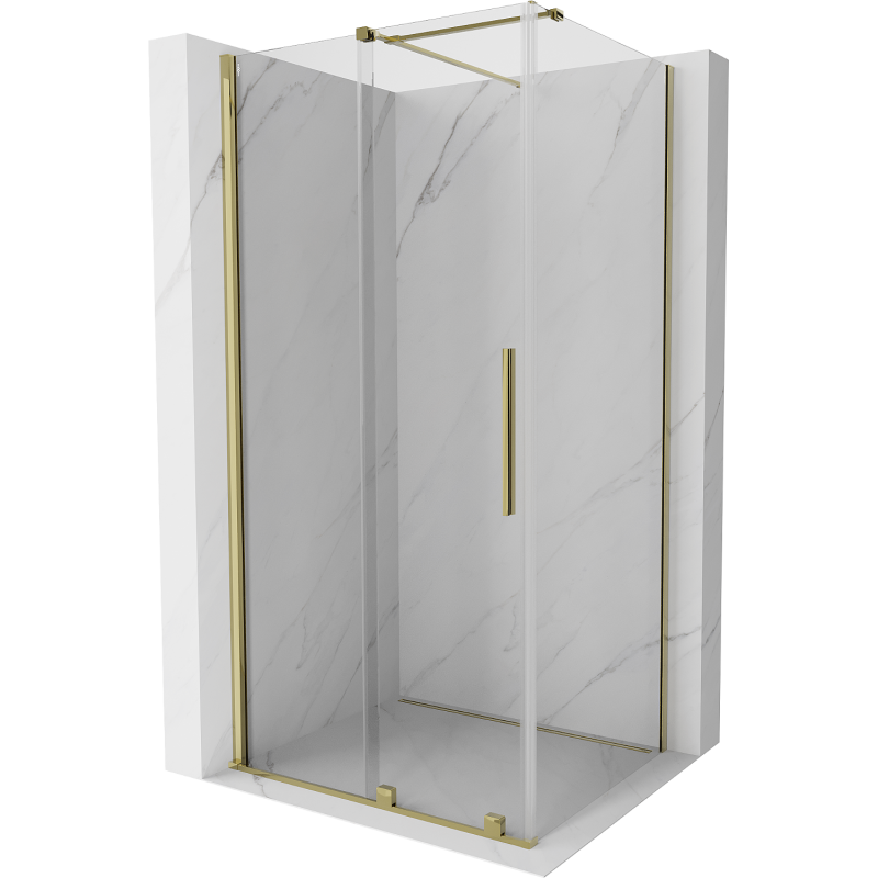 Mexen Velar kabina prysznicowa rozsuwana 90 x 75 cm, transparent, złota - 871-090-075-01-50