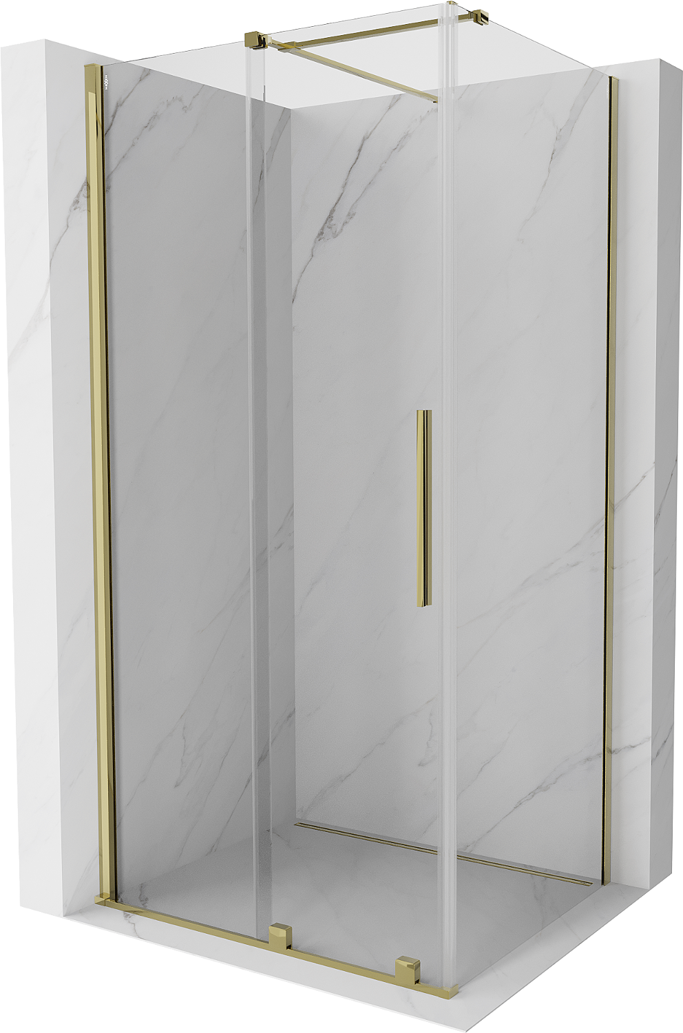 Mexen Velar kabina prysznicowa rozsuwana 90 x 120 cm, transparent, złota - 871-090-120-01-50