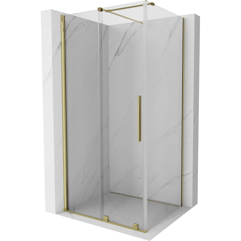 Mexen Velar kabina prysznicowa rozsuwana 100 x 120 cm, transparent, złota - 871-100-120-01-50