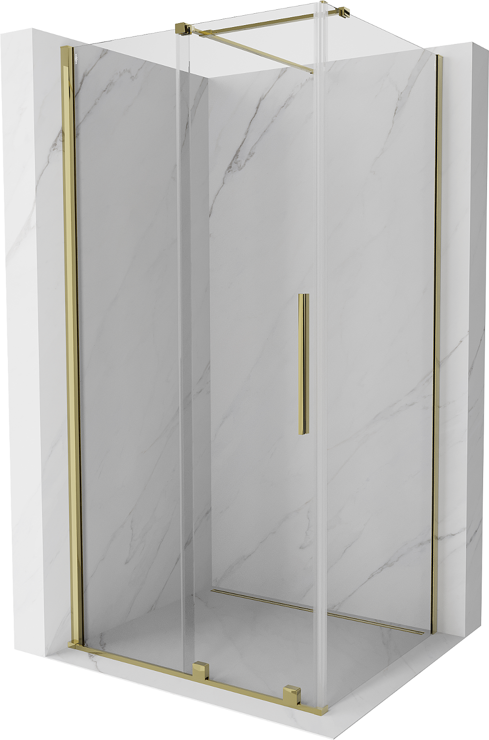 Mexen Velar kabina prysznicowa rozsuwana 100 x 90 cm, transparent, złota - 871-100-090-01-50