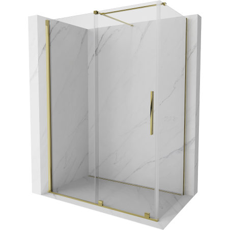 Mexen Velar kabina prysznicowa rozsuwana 140 x 80 cm, transparent, złota - 871-140-080-01-50