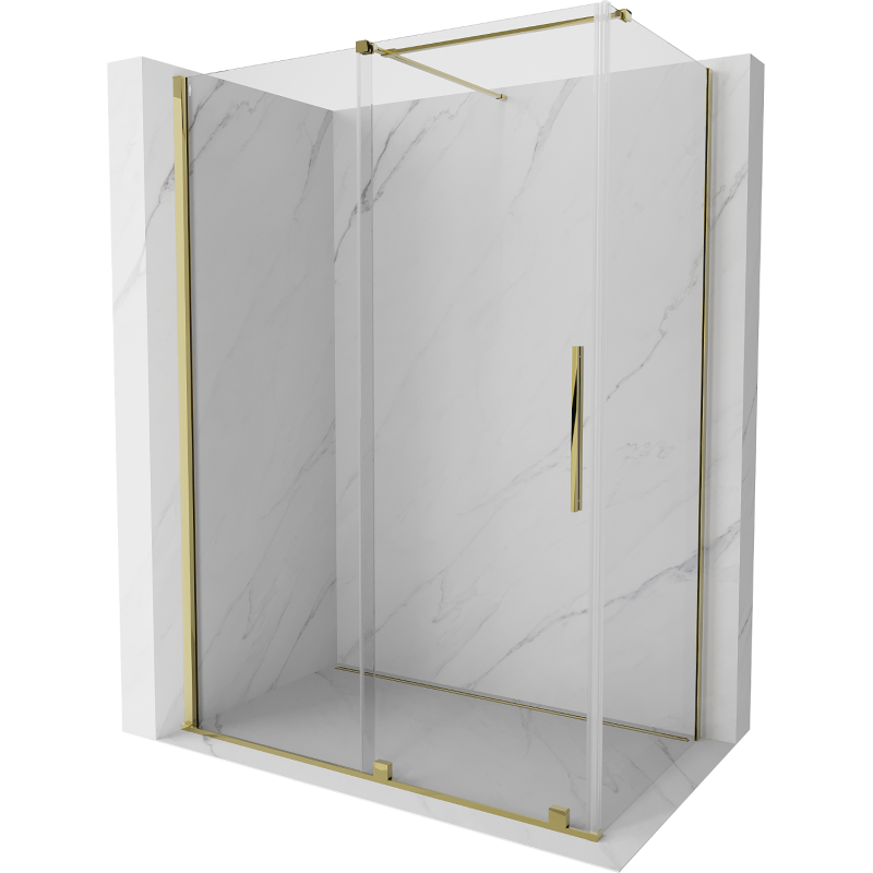 Mexen Velar kabina prysznicowa rozsuwana 150 x 75 cm, transparent, złota - 871-150-075-01-50