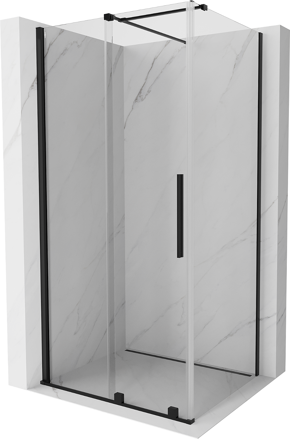 Mexen Velar kabina prysznicowa rozsuwana 90 x 100 cm, transparent, czarna - 871-090-100-01-70