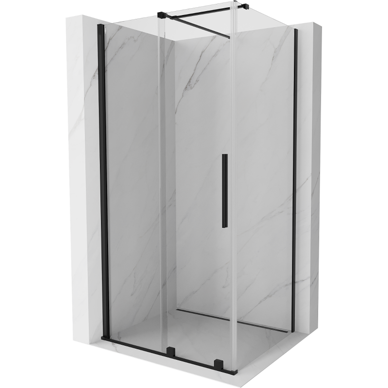 Mexen Velar kabina prysznicowa rozsuwana 100 x 120 cm, transparent, czarna - 871-100-120-01-70