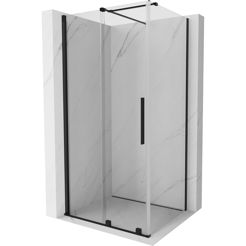 Mexen Velar kabina prysznicowa rozsuwana 130 x 100 cm, transparent, czarna - 871-130-100-01-70