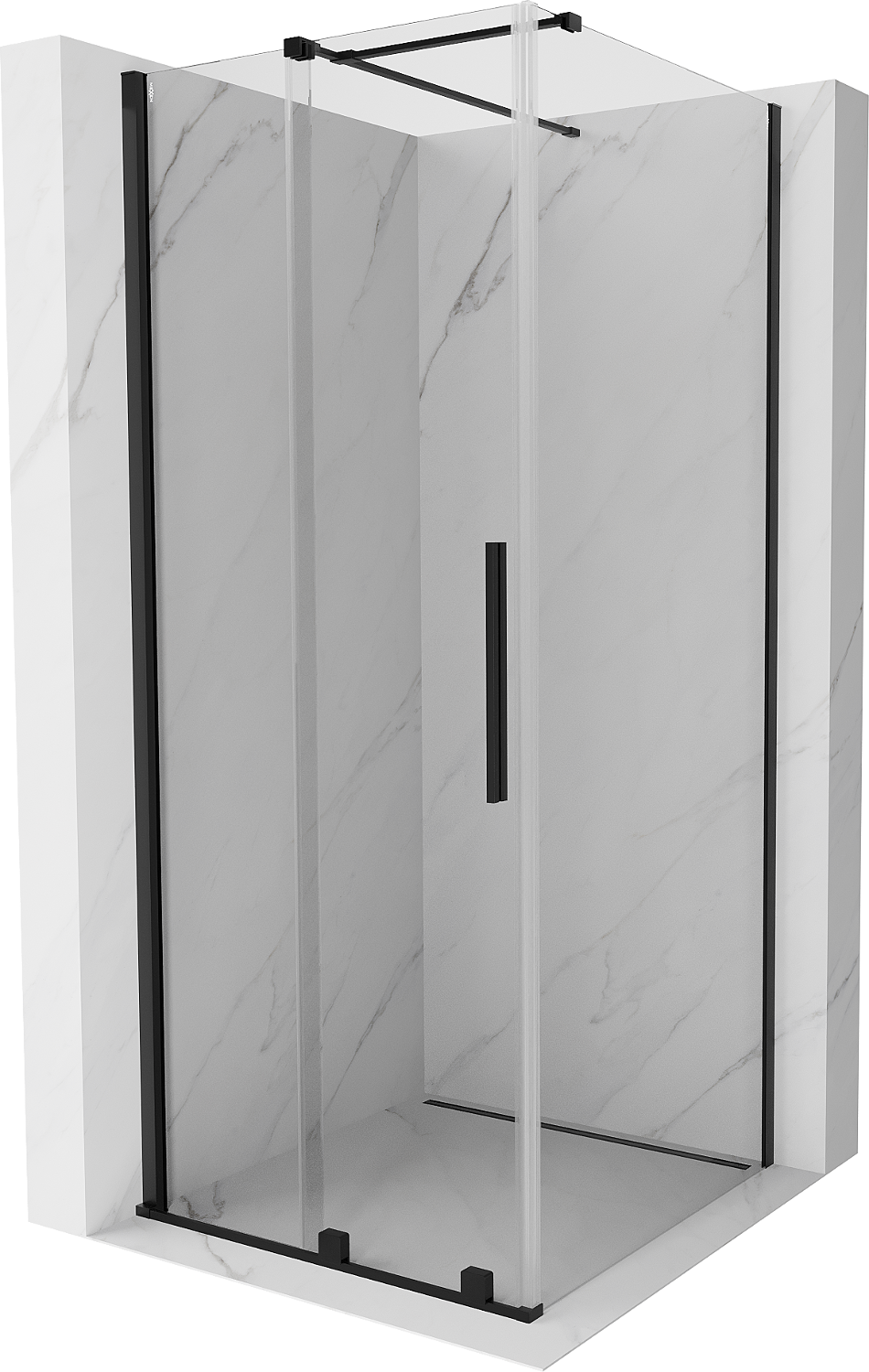Mexen Velar kabina prysznicowa rozsuwana 110 x 110 cm, transparent, czarna - 871-110-110-01-70