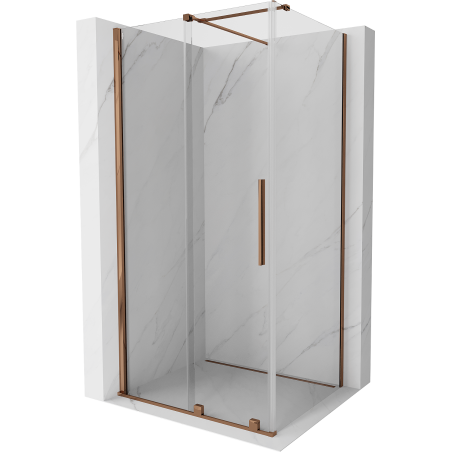 Mexen Velar kabina prysznicowa rozsuwana 90 x 75 cm, transparent, różowe złoto - 871-090-075-01-60