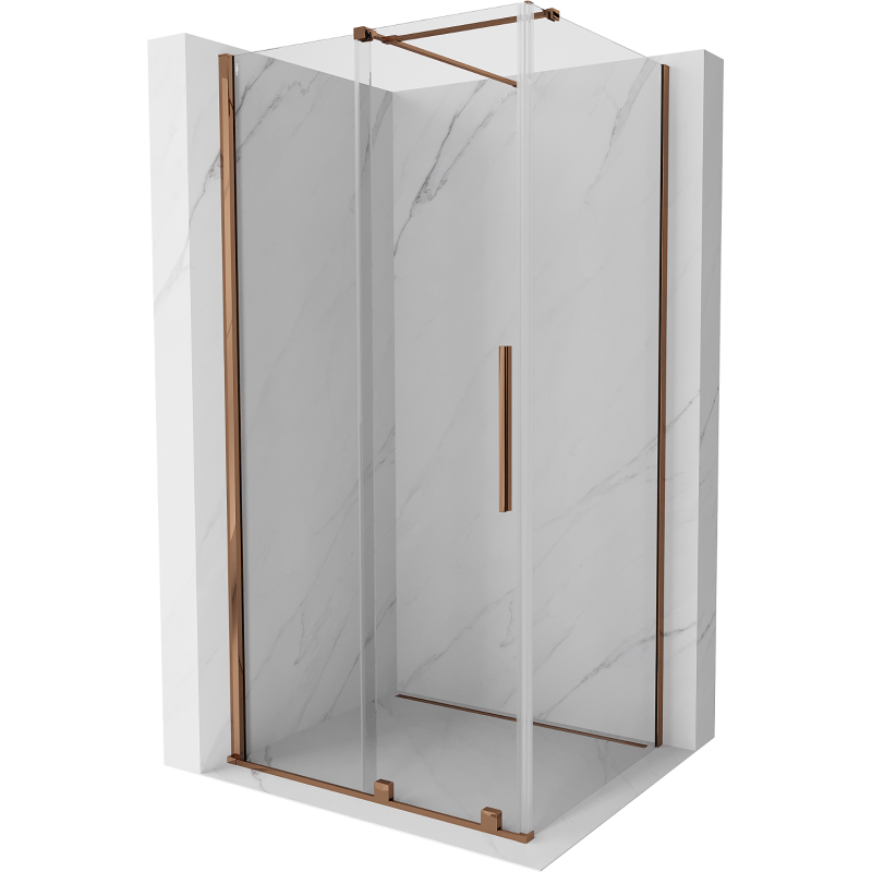 Mexen Velar kabina prysznicowa rozsuwana 100 x 80 cm, transparent, różowe złoto - 871-100-080-01-60