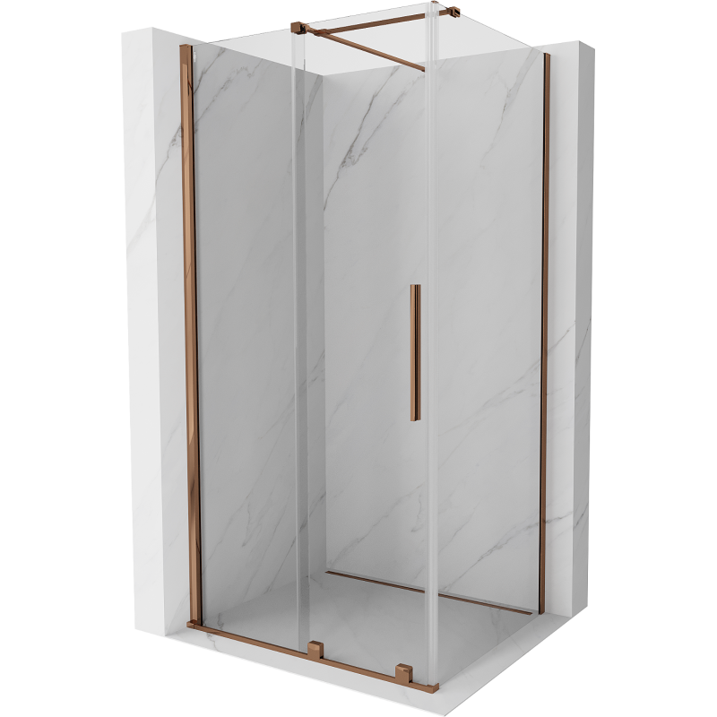 Mexen Velar kabina prysznicowa rozsuwana 130 x 90 cm, transparent, różowe złoto - 871-130-090-01-60