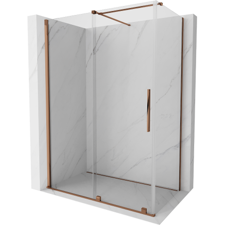 Mexen Velar kabina prysznicowa rozsuwana 140 x 75 cm, transparent, różowe złoto - 871-140-075-01-60