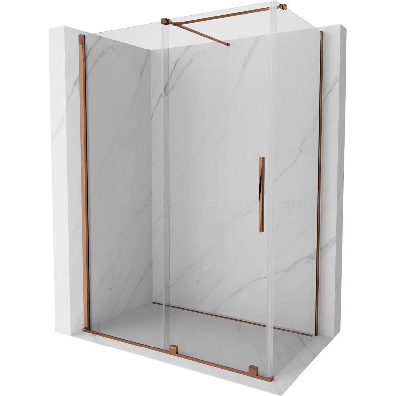 Mexen Velar kabina prysznicowa rozsuwana 150 x 85 cm, transparent, różowe złoto - 871-150-085-01-60