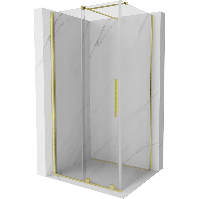 Mexen Velar kabina prysznicowa rozsuwana 90 x 70 cm, transparent, złota szczotkowana - 871-090-070-01-55