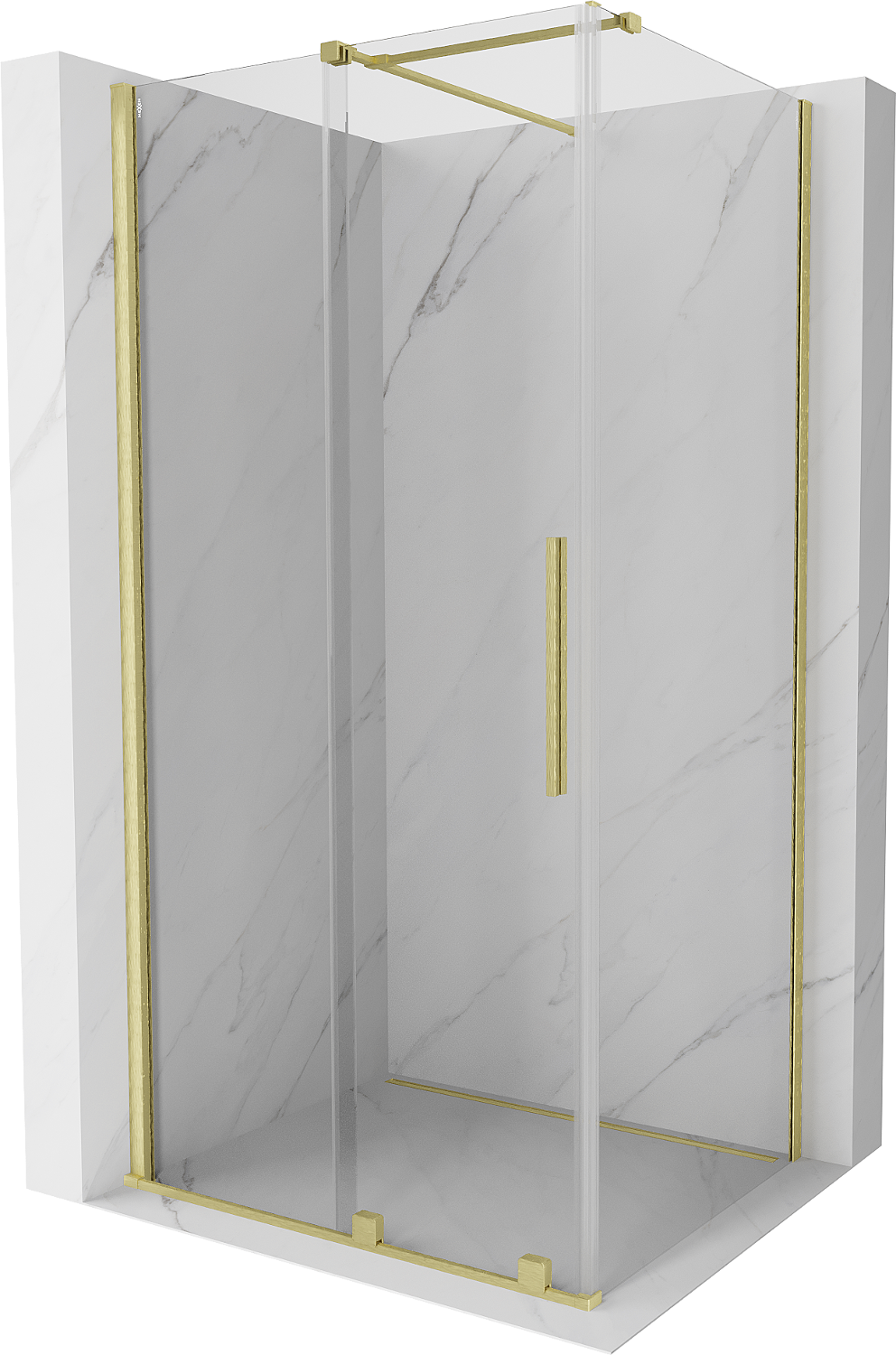 Mexen Velar kabina prysznicowa rozsuwana 90 x 110 cm, transparent, złota szczotkowana - 871-090-110-01-55