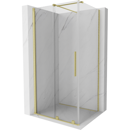 Mexen Velar kabina prysznicowa rozsuwana 100 x 80 cm, transparent, złota szczotkowana - 871-100-080-01-55