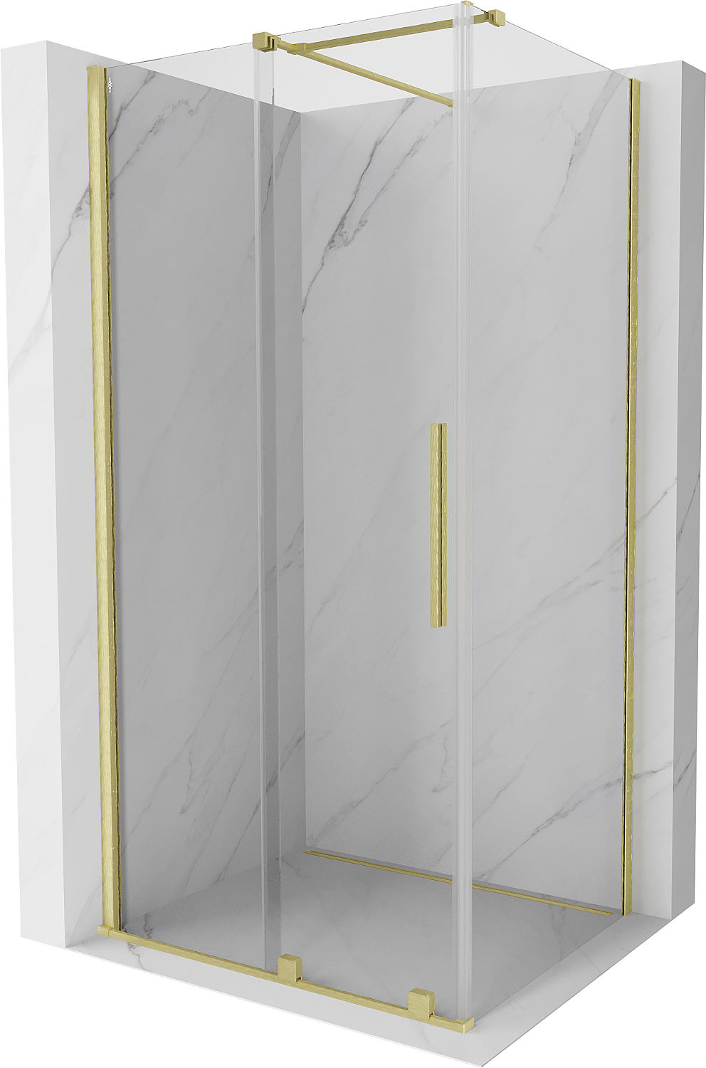 Mexen Velar kabina prysznicowa rozsuwana 100 x 90 cm, transparent, złota szczotkowana - 871-100-090-01-55