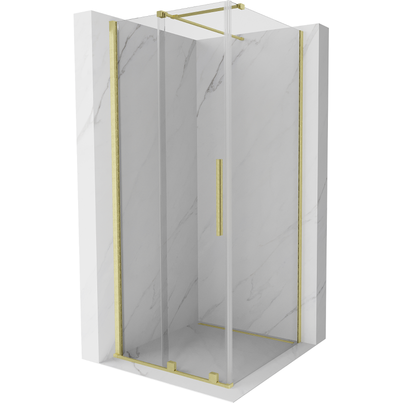 Mexen Velar kabina prysznicowa rozsuwana 110 x 110 cm, transparent, złota szczotkowana - 871-110-110-01-55