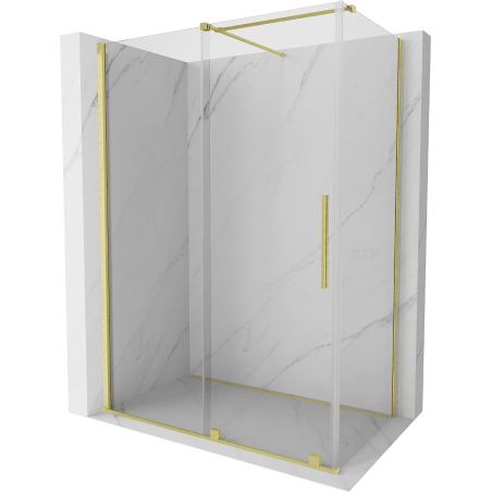 Mexen Velar kabina prysznicowa rozsuwana 140 x 75 cm, transparent, złota szczotkowana - 871-140-075-01-55