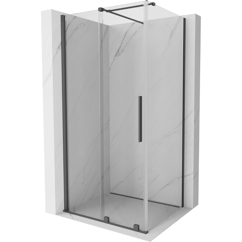 Mexen Velar kabina prysznicowa rozsuwana 90 x 80 cm, transparent, gun gray szczotkowany - 871-090-080-01-66